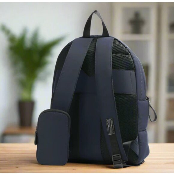 Ted Baker Large Backpack Puffer Blue Streek Quilted Nylon Laptop Pocket Pocket - Picture 3 of 10